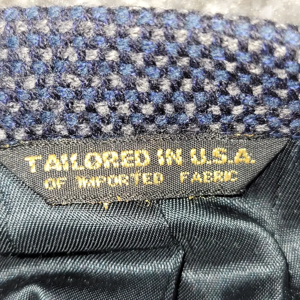 Austin Reed Jacobson's Mens 44R Blue Micro Pattern 3 Button Blazer Sport Coat